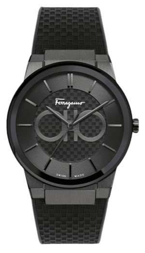 Salvatore Ferragamo Sapphire Black Dial Black Rubber Strap Watch for Men - SFHP00320 Authentic Buy Shop Now