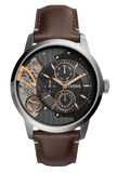 Fossil Townsman Automatic Black Dial Brown Leather Strap Watch for Men - ME1163 Authentic Buy Shop Now