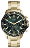 Fossil Bannon Multifunction Chronograph Green Dial Gold Steel Strap Watch for Men - BQ2493 Authentic Buy Shop Now