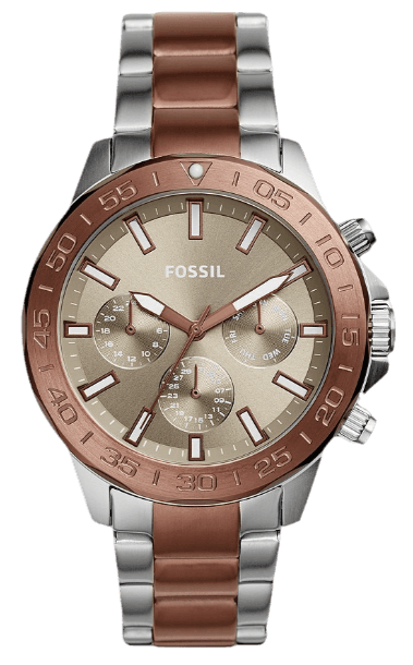 Fossil Bannon Multifunction Brown Dial Two Tone Steel Strap Watch for Men - BQ2502 Authentic Buy Shop Now