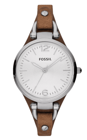 Fossil Georgia White Dial Brown Leather Strap Watch for Women - ES3060 Authentic Buy Shop Now