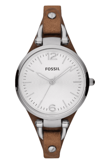 Fossil Georgia White Dial Brown Leather Strap Watch for Women - ES3060 Authentic Buy Shop Now