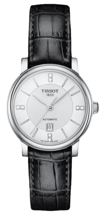 Tissot Carson Premium Lady Born to Be Brace Special Edition Silver Dial Black Leather Strap Watch for Women - T122.207.16.036.00 Authentic Buy Shop Now