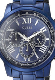 Guess Horizon Chronograph Black Dial Blue Steel Strap Watch For Men - W0379G5 Authentic Buy Shop Now