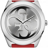 Guess G-Twist Silver Dial Red Rubber Strap Watch for Women - W0911L9 Authentic Buy Shop Now