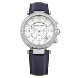 Michael Kors Parker White Dial Navy Blue Leather Strap Watch for Women - MK2293 Authentic Buy Shop Now