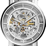 Fossil Boyfriend Automatic Skeleton Silver Dial Silver Steel Strap Watch for Women - ME3067 Authentic Buy Shop Now
