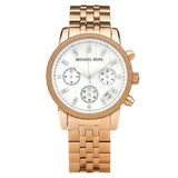 Michael Kors Damen White Dial Rose Gold Steel Strap Watch for Women - MK5026 Authentic Buy Shop Now