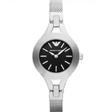 Emporio Armani Classic Quartz Black Dial Silver Steel Strap Watch For Women - AR7328 Authentic Buy Shop Now