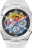 Guess Poseidon Chronograph Rainbow Dial White Silicone Strap Watch For Men - GW0425G4 Authentic Buy Shop Now