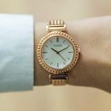 Guess Monroe Silver Dial Rose Gold Steel Strap Watch For Women - W1152L3 Authentic Buy Shop Now