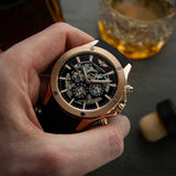 Fossil Modern Machine Automatic Skeleton Dial Black Leather Strap Watch for Men - ME3082 Authentic Buy Shop Now