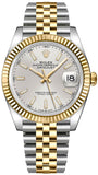Rolex Datejust 41 Silver Dial Two Tone Oystersteel & Yellow Gold Jubilee Bracelet Watch for Men - M126333-0002 Authentic Buy Shop Now