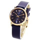 Marc Jacobs Baker Navy Blue Dial Blue Leather Strap Watch for Women - MBM1331 Authentic Buy Shop Now