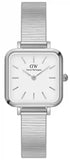 Daniel Wellington Quadro Studio White Dial Silver Mesh Bracelet Watch For Women - DW00100521 Authentic Buy Shop Now