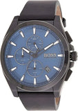 Hugo Boss Grandmaster Blue Dial Black Leather Strap Watch for Men - 1513883 Authentic Buy Shop Now