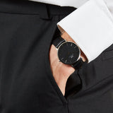 Daniel Wellington Classic Sheffield Black Dial Black Leather Strap Watch For Women - DW00100145 Authentic Buy Shop Now