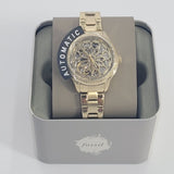Fossil Rye Automatic Skeleton Gold Dial Gold Steel Strap Watch for Women - BQ3755 Authentic Buy Shop Now