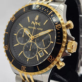 Michael Kors Bayville Chronograph Black Dial Two Tone Steel Strap Watch For Women - MK8872 Authentic Buy Shop Now