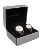 Emporio Armani Kappa Quartz White Dial Black Leather Strap Watch For Men - AR80015 Authentic Buy Shop Now