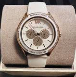 Michael Kors Oversized Sport Quartz White Dial White Rubber Strap Watch For Women - MK6945 Authentic Buy Shop Now