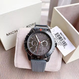 Michael Kors Cunningham Multifunction Grey Dial Grey Rubber Strap Watch For Men - MK7164 Authentic Buy Shop Now