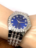 Bulova Phantom Baguette Crystal Blue Dial Silver Steel Strap Watch for Men - 96A254 Authentic Buy Shop Now