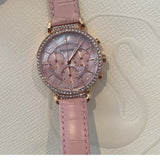 Swarovski Passage Chrono Pink Dial Pink Leather Strap Watch for Women - 5580352 Authentic Buy Shop Now