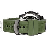 Guess Sport Chronograph Black Dial Green Silicone Strap Watch for Men - W0167G4 Authentic Buy Shop Now