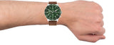 Tommy Hilfiger Jimmy Chronograph Green Dial Brown Leather Strap Watch For Men - 1791948 Authentic Buy Shop Now
