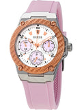 Guess Zena Quartz White Dial Pink Rubber Strap Watch For Women - W1094L4 Authentic Buy Shop Now