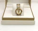 Versace Mini Virtus Quartz White Dial Gold Steel Strap Watch For Men - VET300221 Authentic Buy Shop Now