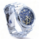 Michael Kors Brecken Chronograph Blue Dial Two Tone Steel Strap Watch For Men - MK8437 Authentic Buy Shop Now