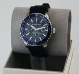 Michael Kors Cunningham Multifunction Blue Dial Black Rubber Strap Watch For Men - MK7160 Authentic Buy Shop Now