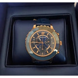 Swarovski Octea Lux Chrono Blue Dial Blue Leather Strap Watch for Women - 5563480 Authentic Buy Shop Now