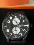 Hugo Boss Aeroliner Maxx Quartz Black Dial Black Nylon Strap Watch For Men - HB1513086 Authentic Buy Shop Now