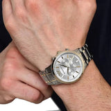 Emporio Armani Renato Chronograph Quartz Silver Dial Two Tone Steel Strap Watch For Men - AR11076 Authentic Buy Shop Now