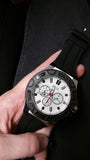 Guess Force Analog Quartz White Dial Black Rubber Strap Watch For Men - W0674G3 Authentic Buy Shop Now