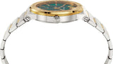 Versace Hellenyium Quartz Green Dial Silver Steel Strap Watch For Men - VEVK00420 Authentic Buy Shop Now