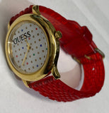 Guess Trend Dragon Gold Dial Red Leather Strap Watch For Women - GW0646L1 Authentic Buy Shop Now