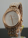 Michael Kors Lauryn Crystals Rose Gold Dial Rose Gold Steel Strap Watch For Women - MK3931 Authentic Buy Shop Now