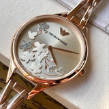 Emporio Armani Aurora Quartz Silver Dial Gold Steel Strap Watch For Women - AR11108 Authentic Buy Shop Now