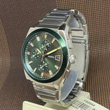 Fossil Everett Chronograph Green Dial Silver Steel Strap Watch for Men - FS5964 Authentic Buy Shop Now