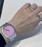 Gucci 25H Quartz Pink Dial Silver Steel Strap Watch for Women - YA163410 Authentic Buy Shop Now