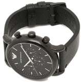 Emporio Armani Dress Chronograph Black Dial Black Leather Strap Watch For Men - AR1918 Authentic Buy Shop Now