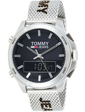 Tommy Hilfiger Digital Black Dial Silver Mesh Bracelet Watch For Men - 1791765 Authentic Buy Shop Now