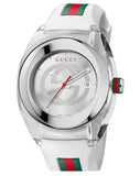 Gucci Sync XXL White Dial White Rubber Strap Watch For Men - YA137102 Authentic Buy Shop Now