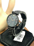 Emporio Armani Gianni T-Bar Quartz Black Mother of Pearl Dial Black Steel Strap Watch For Women - AR11268 Authentic Buy Shop Now