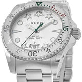Gucci Dive Quartz White Dial Silver Steel Strap Watch For Men - YA136336 Authentic Buy Shop Now