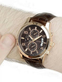 Guess Exec Chronograph Brown Dial Brown Leather Strap Watch For Men - W0076G4 Authentic Buy Shop Now